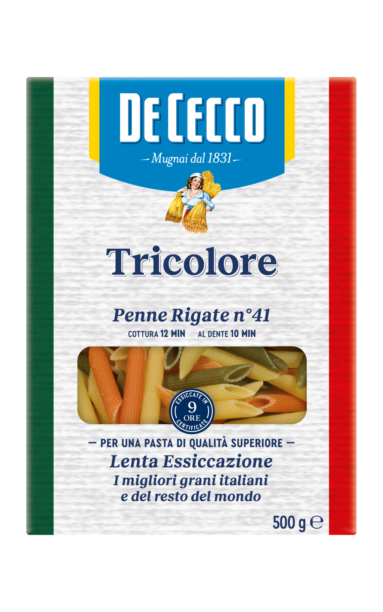 De Cecco Cestoviny Penne Rigate Tricolore | nevaječné 500g