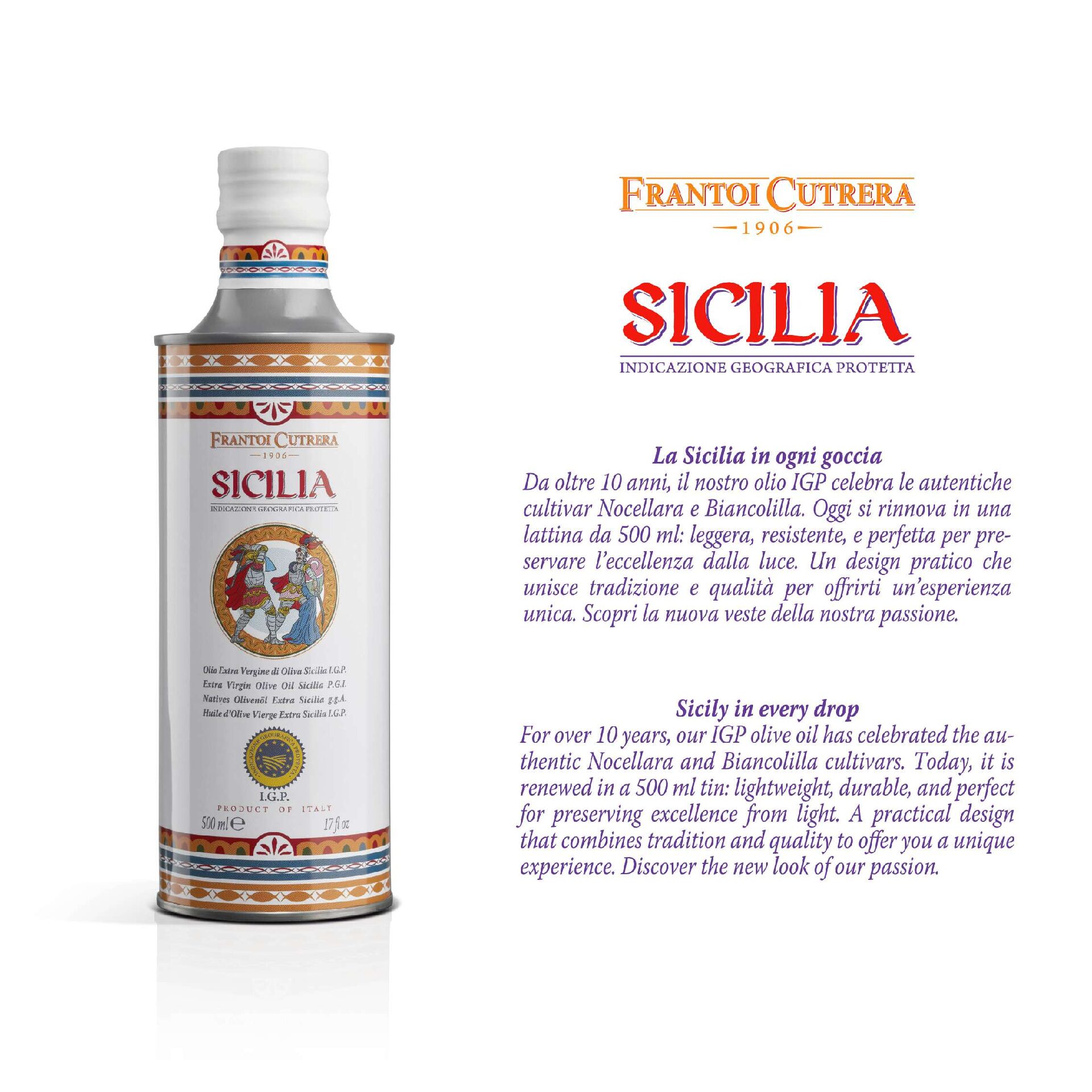 CUTRERA Extra panenský olivový olej I.G.P. Sicilia v plechovke – Obrázok 2